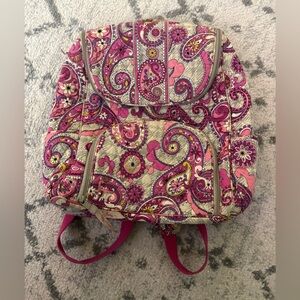 Vera Bradley Backpack Paisley Meets Plaid Retired Pattern Quilted